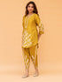 Saba Chikankari Kurta Set in Habutai Silk - Mustard