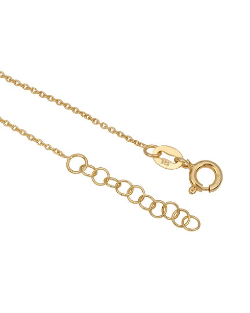 925 Sterling Silver 18kt Gold Plated CZ Moon and Star Charm Bracelet
