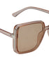 Women Nude & Silver Toned UV Protected Clear Lens Oversized Sunglasses