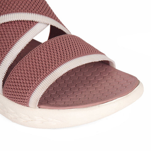 Women's Knitted Cross-Strap Sport Sandal with Buckle