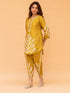 Sneha in Saba Chikankari Kurta Set in Habutai Silk - Mustard