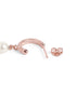 18kt Rose Gold Plated Dangling Pearl Geometric Half Hoop Earring
