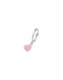 925 Sterling Silver Rhodium Plated Dangling Heart Enamel Hoop Earring