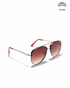 Women Gold Toned UV Protected Sunglasses & 18kt Rose Gold Plated CZ Heart Chain Set