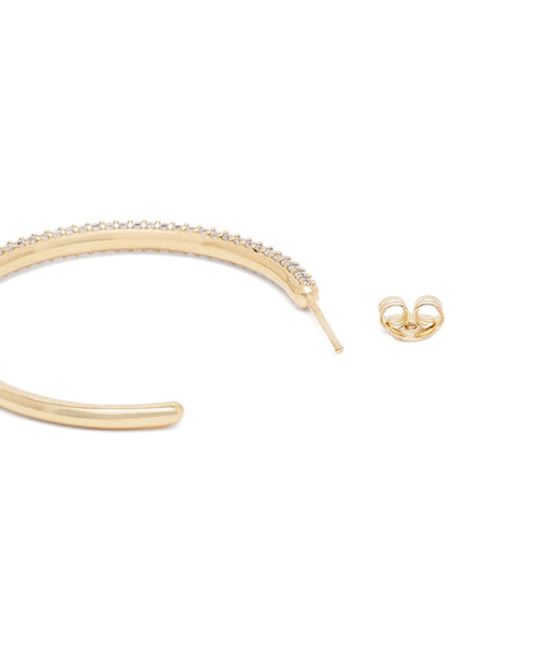 18kt Gold Plated CZ Bold Half Hoop Earring