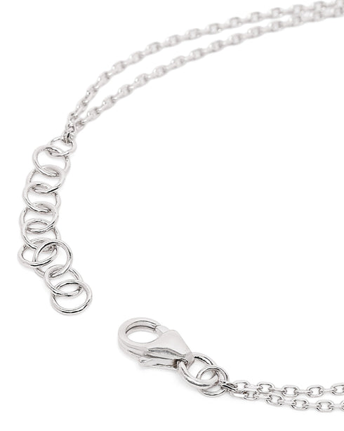Rhodium Plated Double Chain Halo Bracelet