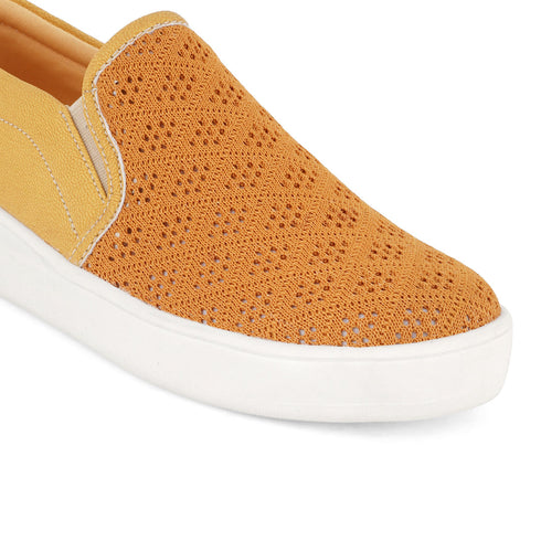 Women's Woven Design Slip-On Sneakers