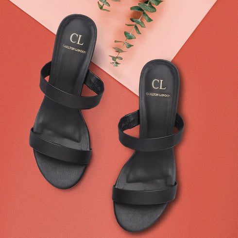 Women's Double Strap Open Toe Block Heel Sandals