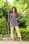 Maroon & Blue Ethnic Motif Kurti