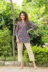 Maroon & Blue Ethnic Motif Kurti