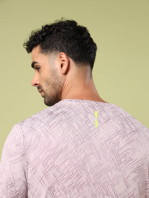 Men Jacquard Slim Fit Crew Neck T-shirt with DOUBLE COOL