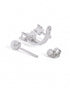 Rhodium Plated CZ Pearl Ear Jacket Earring
