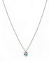 925 Sterling Silver Rhodium Plated CZ Enamel Clover Pendant and Chain
