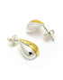 925 Sterling Silver Dual-Tone Plated Radiance Teardrop Stud Earring