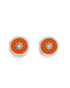 925 Sterling Silver Rhodium Plated Enamel Hexagon Stud Earring