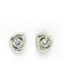 925 Sterling Silver Rhodium Plated CZ Mini Stud Earring
