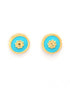 18kt Gold Plated CZ Enamel Stud Earring