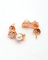 925 Sterling Silver 18kt Rose Gold Plated CZ & Pearl Swirl Stud Earring