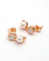 925 Sterling Silver 18kt Rose Gold Plated CZ & Pearl Swirl Stud Earring