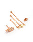 18kt Rose Gold Plated CZ Cascading Chain Drop Earring