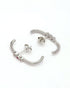 925 Sterling Silver Rhodium Plated Red & Pink CZ Earlobe Earring