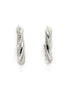 925 Sterling Silver Rhodium Plated Sculpted Half Hoop Earring