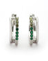 925 Sterling Silver Rhodium Plated Emerald Glow CZ Hoop Earring