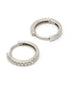 925 Sterling Silver Rhodium Plated CZ Hoop Earring