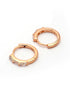 925 Sterling Silver 18kt Rose Gold Plated CZ Hoop Earring