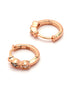 925 Sterling Silver 18kt Rose Gold Plated CZ Luxe Sculpted Huggie Earring