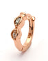 925 Sterling Silver 18kt Rose Gold Plated CZ Luxe Sculpted Huggie Earring