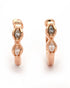 925 Sterling Silver 18kt Rose Gold Plated CZ Luxe Sculpted Huggie Earring