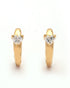 925 Sterling Silver 18kt Gold Plated CZ Heart Mini Circular Hoop Earring