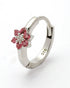 925 Sterling Silver Rhodium Plated Pink CZ Hoop Earring