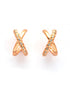 18kt Rose Gold Plated Curved CZ Half Hoop Earring