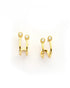 925 Sterling Silver 18kt Gold Plated CZ Accent Wave Half Hoop Earring