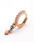 925 Sterling Silver 18kt Rose Gold Plated Topaz CZ Hoop Earring