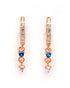 925 Sterling Silver 18kt Rose Gold Plated Topaz CZ Hoop Earring