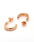 18kt Rose Gold Plated CZ Modern Arc Half Hoop Earring