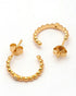 18kt Gold Plated CZ Half Hoop Earring