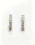 925 Sterling Silver Rhodium Plated CZ Half Hoop Earring
