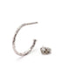 925 Sterling Silver Rhodium Plated Half Hoop Earring