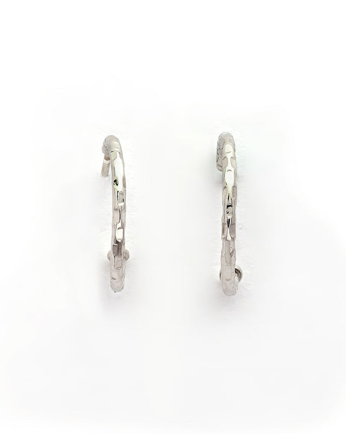 925 Sterling Silver Rhodium Plated Half Hoop Earring