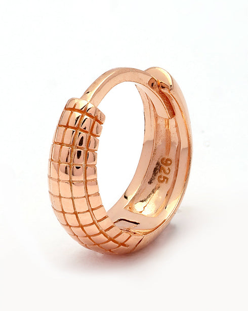 925 Sterling Silver 18kt Rose Gold Plated Timeless Classic Hoop Earring