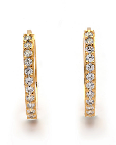 18kt Gold Plated CZ Hoop Earring