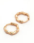 925 Sterling Silver 18kt Rose Gold Plated CZ Hoop Earring