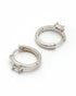 925 Sterling Silver Rhodium Plated CZ Circular Hoop Earring