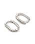 925 Sterling Silver Rhodium Plated Oval Hoop Earring