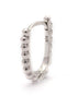 925 Sterling Silver Rhodium Plated Oval Hoop Earring