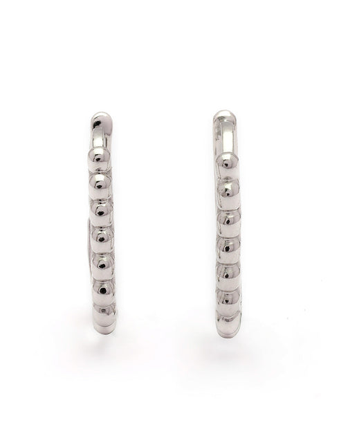 925 Sterling Silver Rhodium Plated Oval Hoop Earring